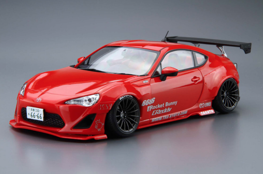 1:24 Scale Aoshima Toyota GR86 Greddy & Rocket Bunny Enkei Ver. Model Kit - Image 2