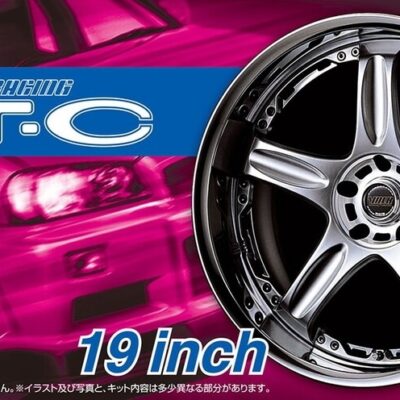 1:24 scale Aoshima Volk Racing GT-C 19 Inch Wheels & Tyres Set