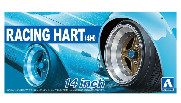 1:24 Scale Racing Hart (4H) 14 Inch Wheels & Tyres Set