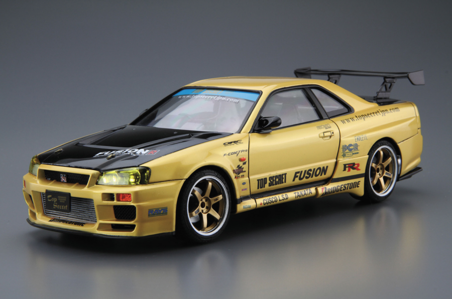 1:24 Scale Aoshima Top Secret Nissan BNR34 Skyline GT-R Model Kit - Image 2