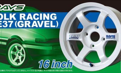 1:24 Scale Aoshima Volk Racing TE37 16 inch Wheels & Tyre Set