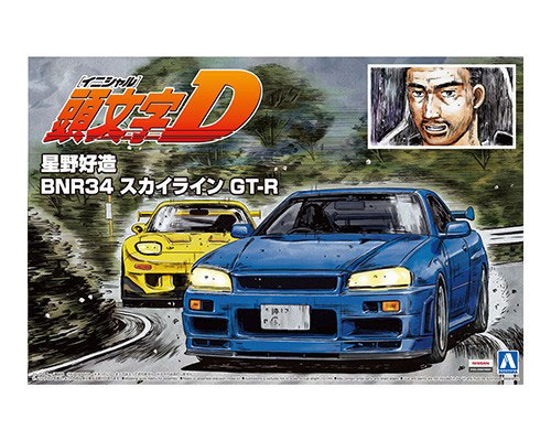 1 24 Scale Aoshima Initial D Nissan Skyline R34 Bnr34 Gtr Model Kit 422p Kent Models