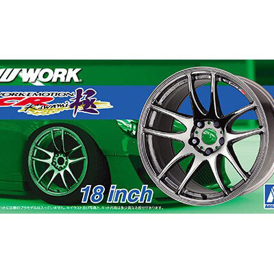 1:24 scale Aoshima Work Emotion Kiwami 18 Inch Wheels & Tyre Set