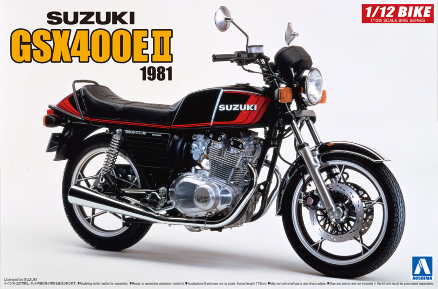 1:12 Scale Aoshima Suzuki GSX400E II Motorcycle Model Kit