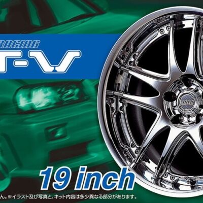1:24 scale Aoshima Rays Volk Racing GT-V 19inch Wheel & Tyre Set