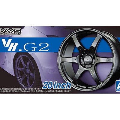 1:24 scale Aoshima Rays Volk Racing VR-G2 Wheel and Tyre Set 20inch Model Kit