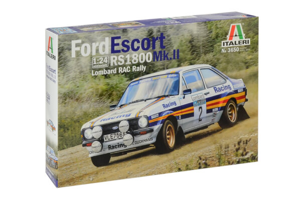 1:24 Scale Italeri Ford Escort RS1800 Mk2 Lombard Rally Car Model Kit