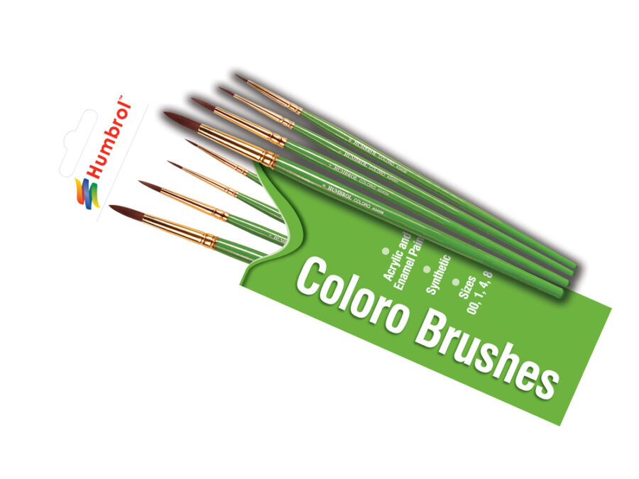 Humbrol Coloro Brush Pack Sizes - 00,1,4,8