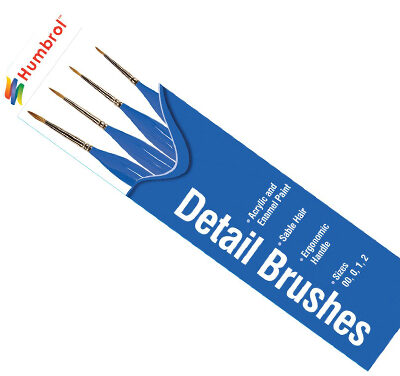 Humbrol Detail Brush Pack Sizes - 00,0,1,2