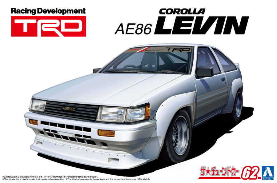 1:24 Scale Aoshima Toyota AE86 Corolla Levin TRD '83 Car Model Kit