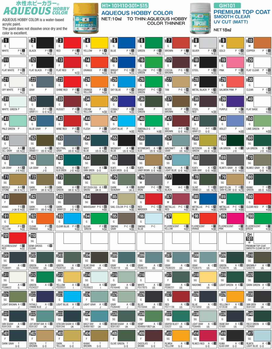 Mr.Hobby AQUEOUS Range Paint Jars 10ml - Choose Colours - Image 4