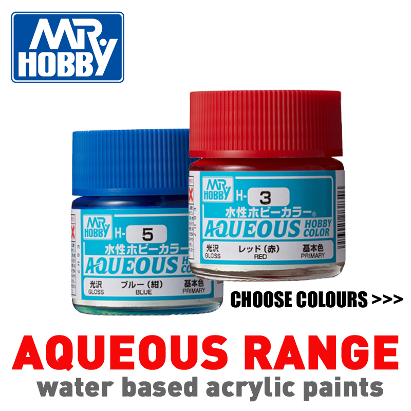 Mr Hobby AQUEOUS Range Paint Pots 10ml Choose Colours Kent Models