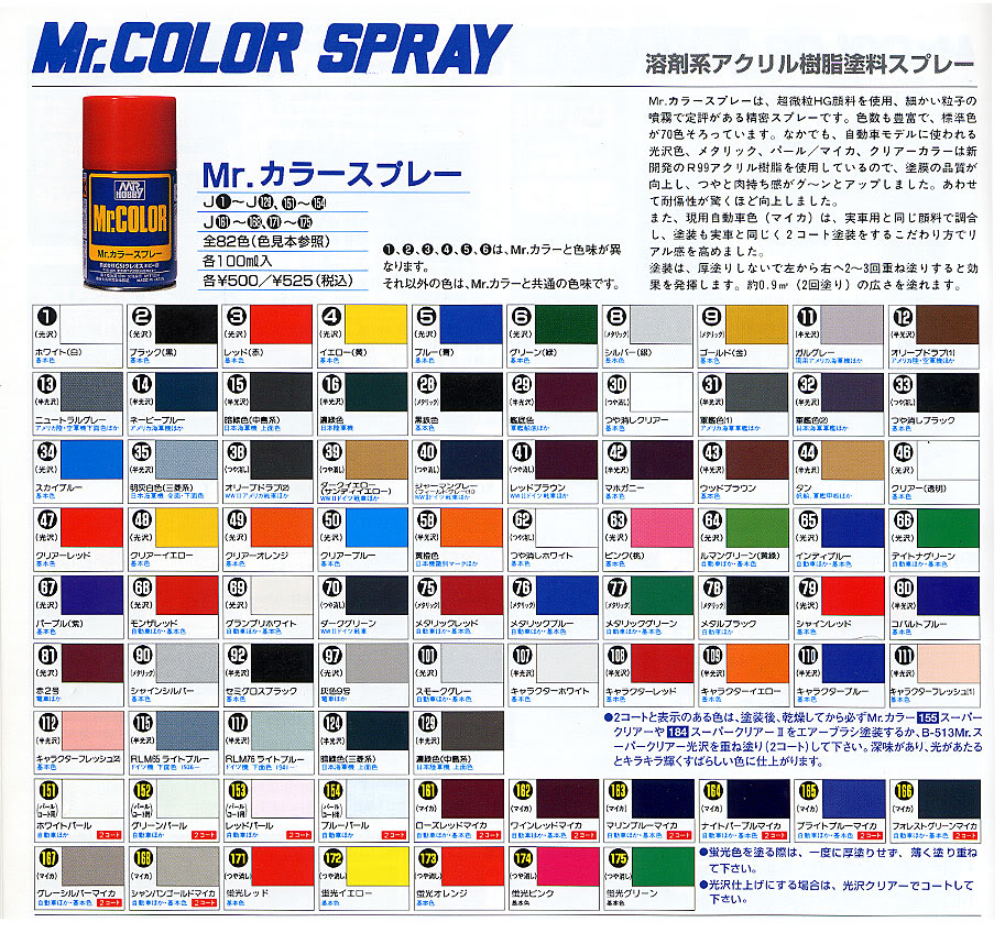 Mr Hobby Mr Colour Spray Paints - Huge Colour Range - Kent Models