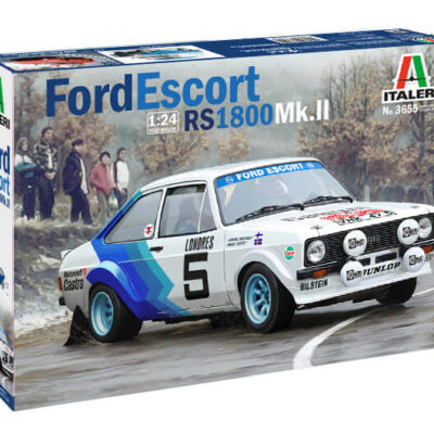 1:24 Scale Italeri Ford Escort RS1800 Mk2 White/Blue Model Kit