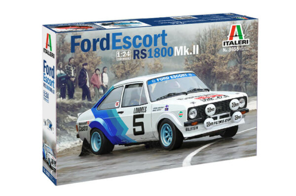 1:24 Scale Italeri Ford Escort RS1800 Mk2 White/Blue Model Kit