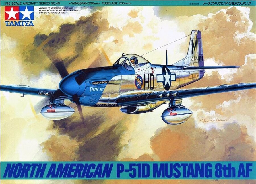 1:48 Scale Tamiya North American P-51D Mustang Plane Model Kit