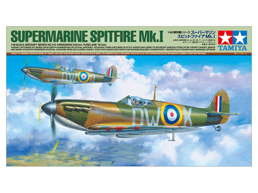 1:48 Scale Tamiya Supermarine Spitfire MK.1 Model Kit