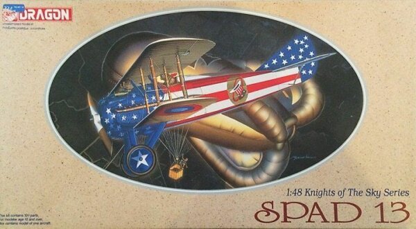 1:48 Scale Dragon Knights Of The Sky Spad 13 Plane Model Kit  #1424