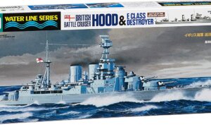 1:700 Scale Tamiya British Battle Cruiser Hood & E Class Destroyer Ship Model Kit  #1428