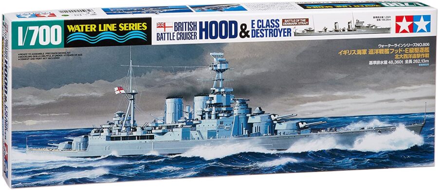 1:700 Scale Tamiya British Battle Cruiser Hood & E Class Destroyer Ship Model Kit