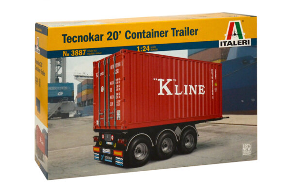 1:24 Scale Italeri 20ft Tecnokar Container Trailer Model Kit  #1452p