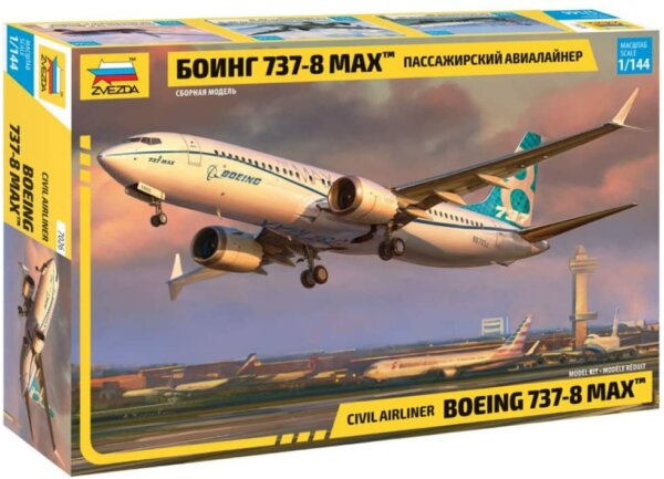 1:144 Scale Zvezda Boeing 737 MAX 8 Aircraft Model Kit