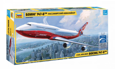 1:144 Scale Zvezda Boeing 747-8 Plane Model Kit