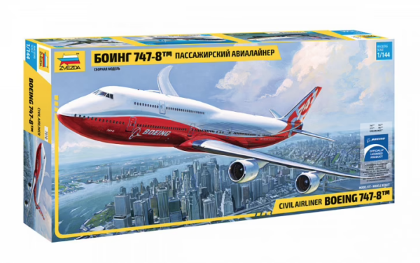 1:144 Scale Zvezda Boeing 747-8 Plane Model Kit