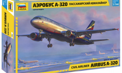 1:144 Scale Zvezda Airbus A-320 Plane Model Kit
