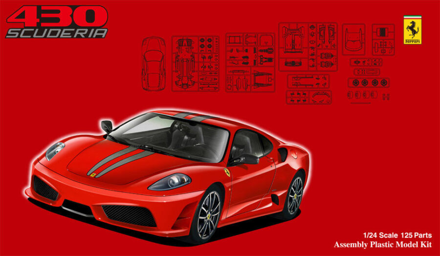 1:24 Scale Fujimi Ferrari F430 Scuderia Model Car Kit