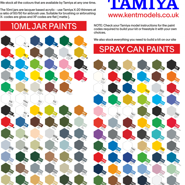 Tamiya Ts Spray Paint Huge Colour Range Kent Models - Car Spray Paint Colour Chart Uk