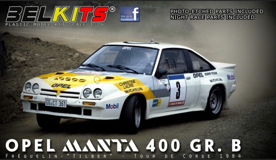 1:24 Scale Belkits Opel Manta 400 Group B Frequelin Rally Model Kit