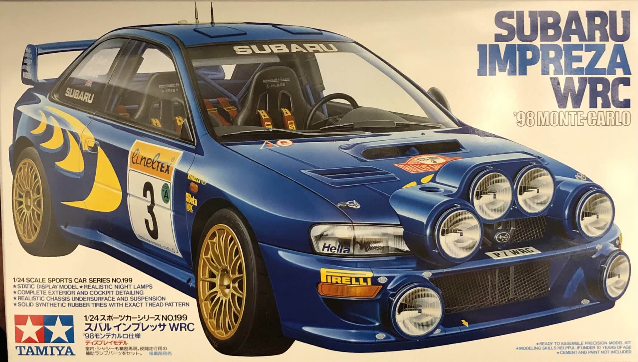 124 Scale Subaru Impreza GC8 Monte Carlo 98 WRC Rally Model Kit 1501p