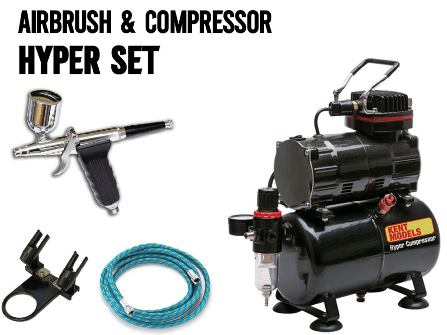Kent Models Hyper Airbrush and Compressor SET For Painting Models