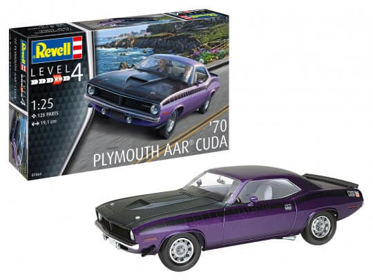1:25 Scale Revell Plymouth 1970 AAR Cuda Model Car Kit #1550