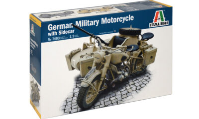 1:9 Scale Italeri Military BMW R75 Bike & Sidecar Model Kit
