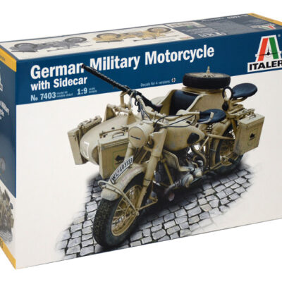 1:9 Scale Italeri Military BMW R75 Bike & Sidecar Model Kit