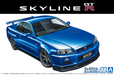 1:24 Scale Aoshima Nissan Skyline BNR34 GTR V-Spec II Car Model Kit