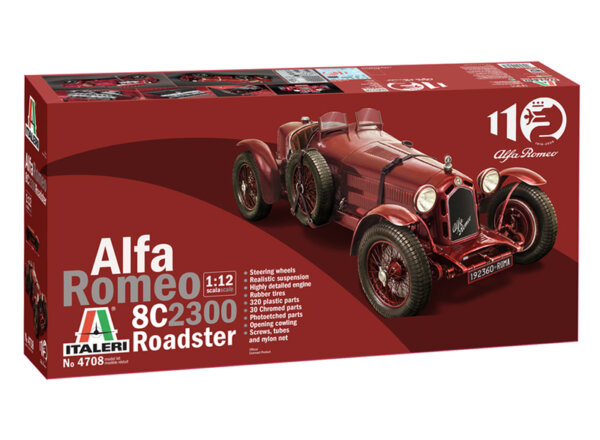 1:12 Scale Alfa Romeo 8C/2300 Roadster (1931-1933) 100th Anniversary Model Kit