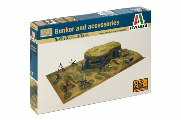 1:72 Scale Italeri WW2 Diorama Set- Bunker and Accessories # 1722