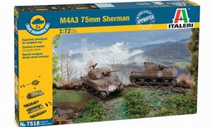 1:72 Scale Italeri M4A3 75mm Sherman Tank Model Kit #1685