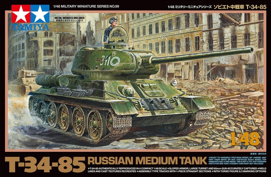 1:48 Scale Tamiya T-34-85 Russian Medium Tank Model Kit