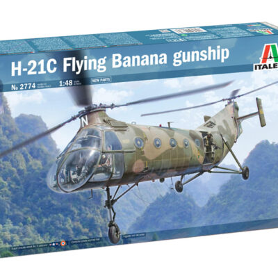 1:48 scale Italeri H-21C Flying Banana Gunship Helicopter Model Kit