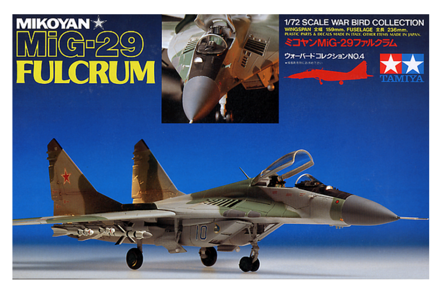 1:72 Scale Tamiya MiG-29 Fulcrum-A Aircraft Model Kit