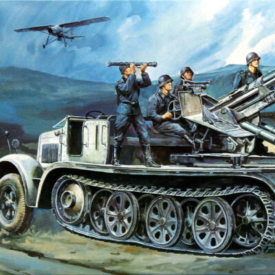 1:72 scale Hasegawa 8 Ton Half Track 37mm AA Military Vehicle Model Kit