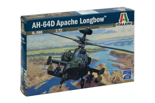 1:72 Scale Italeri AH - 64 D Apache Longbow Helicopter Model Kit