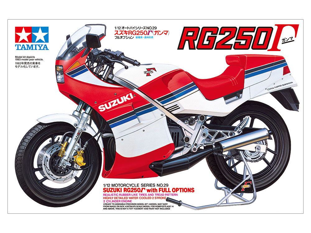 1:12 Scale Tamiya Suzuki RG250 Gamma w/ Full Options Bike Model Kit