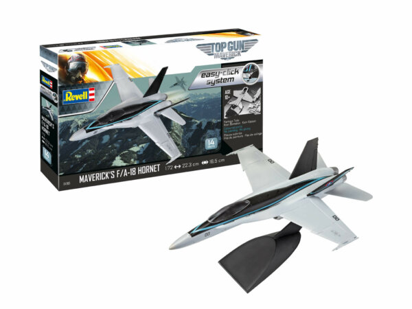 1:72 Scale Revell Top Gun Maverick's F/A-18E Super Hornet Easy Click Model Kit