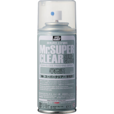 Mr Hobby Super Clear Top Coat Spray Can 170ml - Semi-Gloss