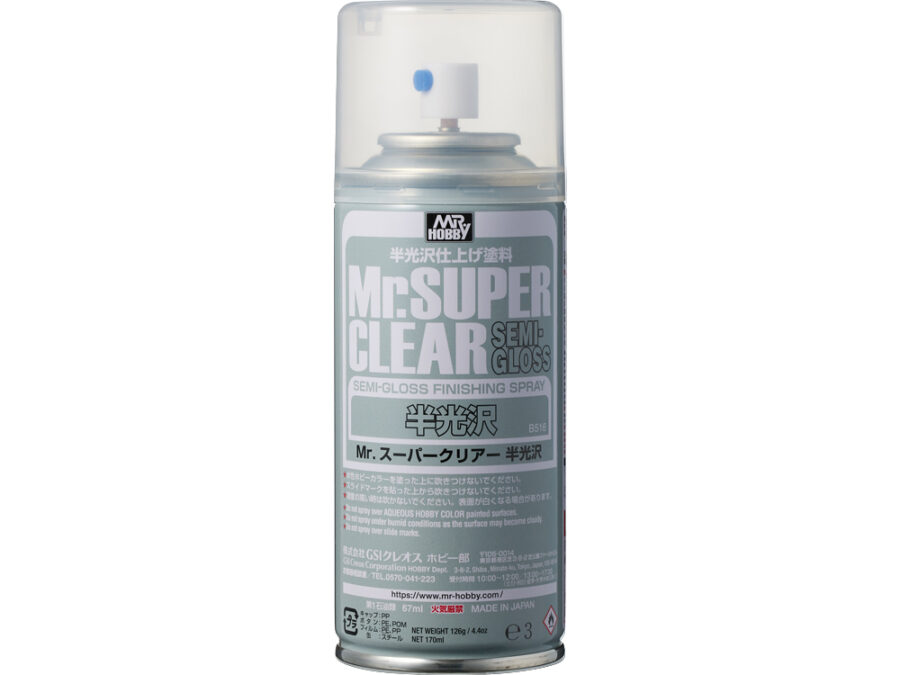 Mr.Hobby Super Clear Top Coat Spray Can 170ml - Semi-Gloss